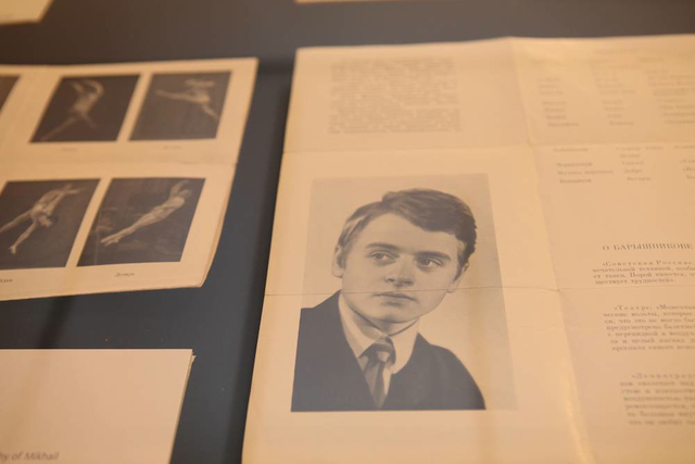 A brochure about Mikhail Baryshnikov published in Leningrad in 1972. It comprises a short biography of Mikhail Baryshnikov, accolades received from the Soviet press, and a list of roles in his repertoire at the Kirov Ballet.