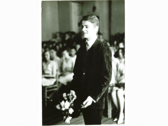 The exhibit features photographs from all stages of Baryshnikov's ballet career.