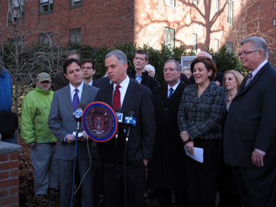 <p>Barry Blattman attended the press conference to represent Brookfield Asset Management, which will be the tenants' partner in the bid to buy Stuyvesant Town and Peter Cooper Village.</p>
