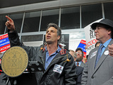 Mark Ruffalo Joins Rally Against Hydrofracking at BMCC