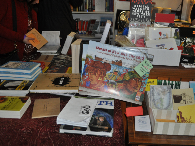 An assortment of items are for sale at Word Up. 