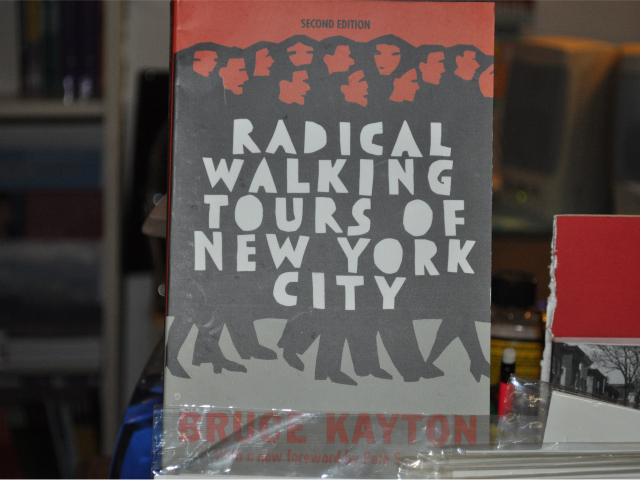 Interesting books are offered at the shop.