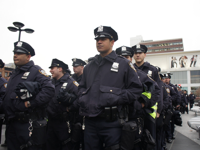 NYPD recruits attend a multicultural immersion course at the Apollo Theater. 