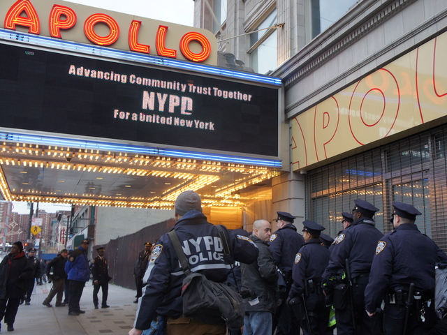 NYPD recruits attend a multicultural immersion course at the Apollo Theater.