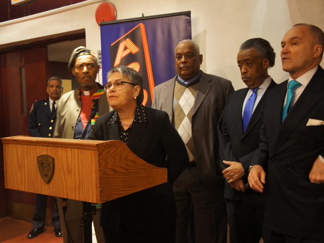 Former New York City Councilwoman Margarita Lopez at an NYPD multicultural immersion course at the Apollo Theater Dec. 27, 2011