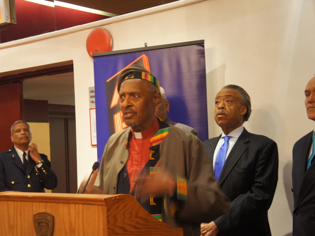 Rev. Herbert Daughtry attends an NYPD multicultural immersion course at the Apollo Theater.