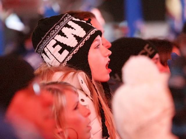 People of all ages enjoy New Year's Eve in Times Square, 2011.