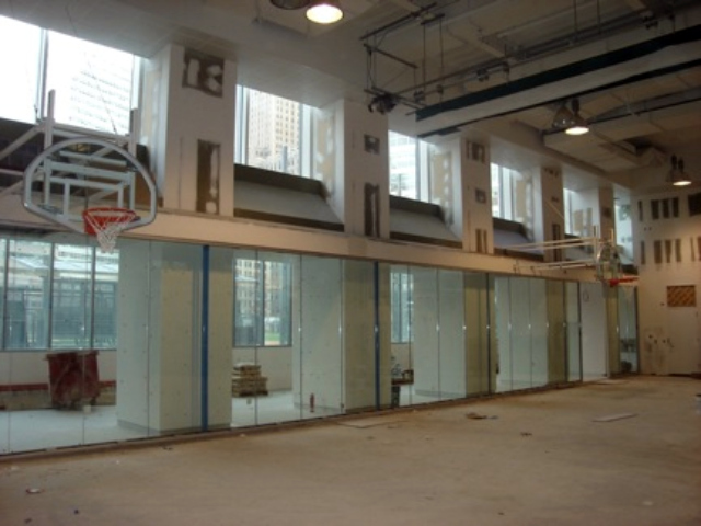 The gym at Asphalt Green's new community center, shown in January 2012. 