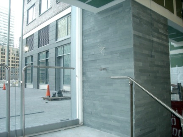 The entrance to the terrace overlooking the Battery Park City ballfields. 