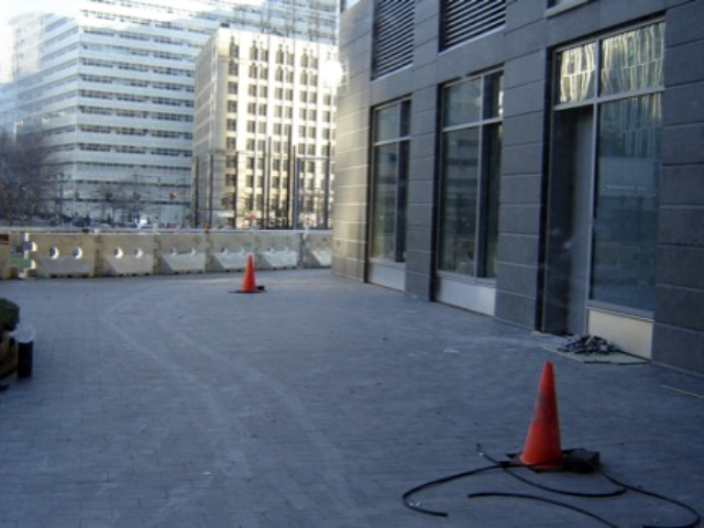 The community terrace outside the Battery Park City community center, shown in January 2012. 