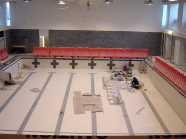 One of the two pools at the new Asphalt Green community center, shown in January 2012. 