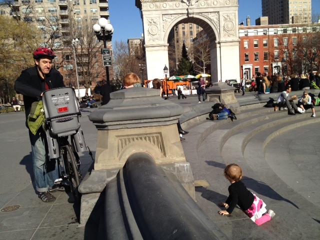 Visitors to Washington Square Park basked in the sun on Sat., Jan. 7, 2012, when the temperature topped out at 62 degrees.
