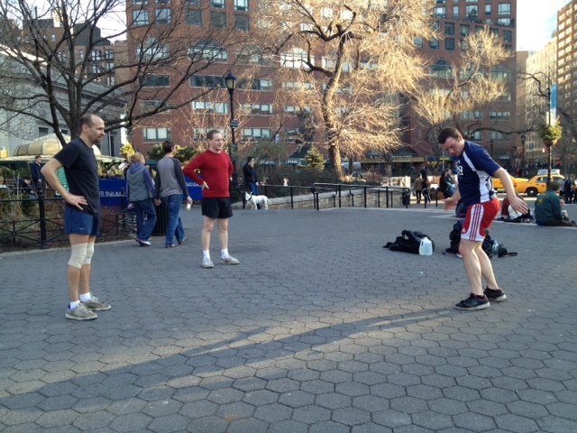 A group plays hacky sack in Union Square on Sat., Jan. 7, 2012, when the temperature topped out at 60 degrees.