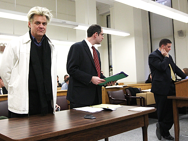 Occupy Wall Street protester and performer Rev. Billy Talen appears in Manhattan Criminal Court on Jan. 20th, 2012.
