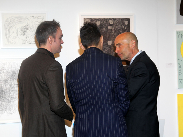 Members of the art community at the Outsider Art Fair.