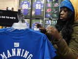 Giants Fans Snatch Up Merchandise For Super Bowl Sunday