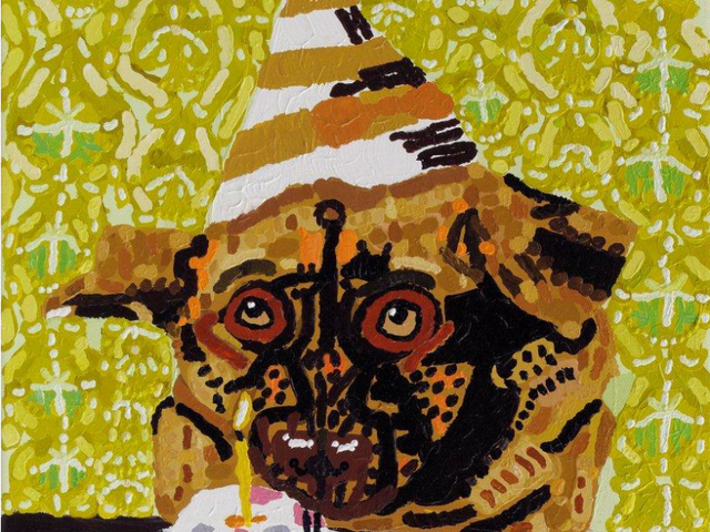 An acrylic on canvas by Kerri Quirk from the Outsider Art Fair.