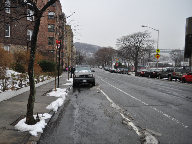 Approximately 32 feet of parking was lost when the Department of Transportation installed a no standing sign on the southwest corner of West 218th Street and Park Terrace West.