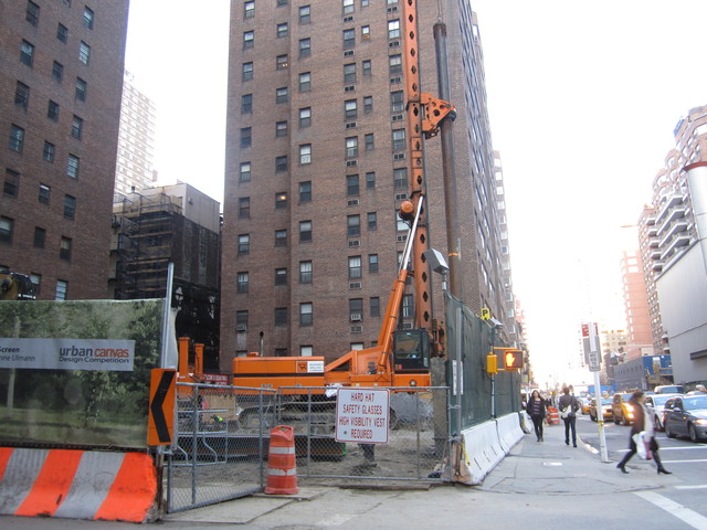<p>A building was taken down at East 69th Street to make way for the Second Avenue subway.</p>
