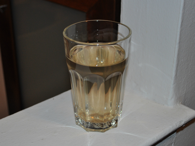 The Keithley family drank distilled water when their water supply ran brown on Tuesday, Jan. 24, 2012.