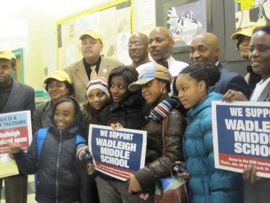 Angry parents, teachers, clergy and elected officials criticized the Department of Education Thursday night for their plan to phase out the middle school grades of Wadleigh Secondary School for the Performing Arts , saying the school hasn't been given a fair chance to succeed.