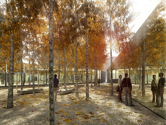 The winning design for an AIDS memorial on the St. Vincent's Triangle features walls that are reflection on the inside of the park and slate on the outside.