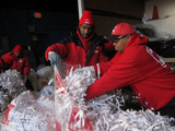 Giant Bags of Shredded Paper Ready for Ticker-Tape Parade