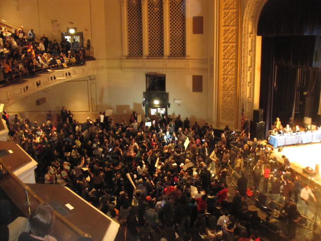 The meeting drew dozens of Occupy Wall Street protesters, dubbing themselves 