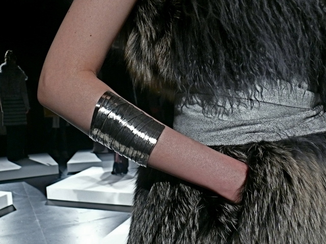 Cuff accessory from Brandon Sun worn by Yeon, made by Castro NYC for Brandon Sun.