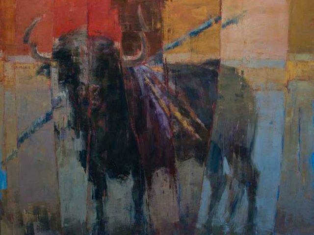 A painting from Joseph Adolphe's exhibition at the Bertrand Delacroix Gallery.