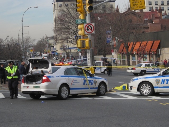NYPD investigators were interviewing the city bus driver, who apparently left the scene without knowing an accident had occurred.