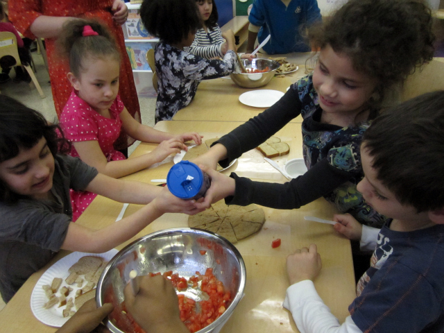<p>East Village Community School students learn to put just a little bit of salt on their food.</p>
