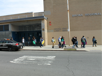 Students from Schomburg Satellite Academy High School staged a walkout on March 9, 2012 to protest the city's plan to move a new charter school into their building.