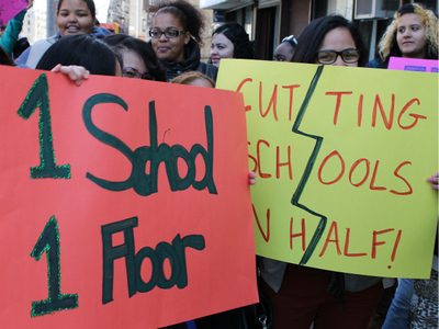 Students from Schomburg said they are worried about the consequences of sharing floorspace with another school.