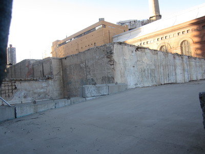 A view  DSNY's old East 73rd Street garage. CUNY and Memorial Sloan-Kettering are teaming up to build new cancer treatment and research centers.