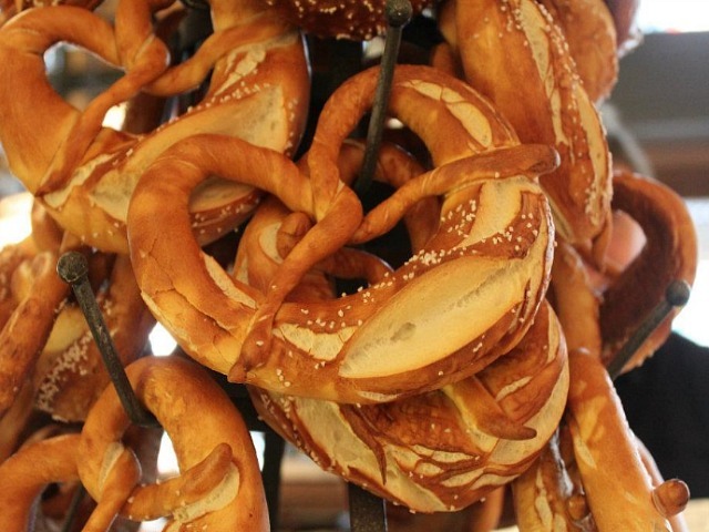 Landbrot, the German bakery and bar that opened on Seventh Avenue South on April 1, 2012, sells pretzels.
