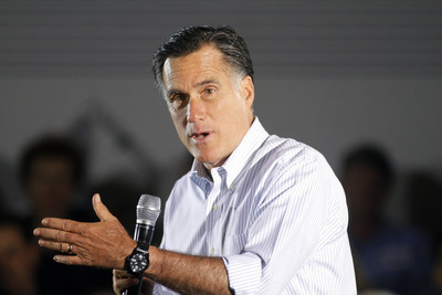 <p>Republican presidential candidate and former Massachusetts Gov. Mitt Romney speaks during a campaign stop with Florida Sen. Marco Rubio at Mustang Expediting April 23, 2012 in Aston, Pennsylvania. Romney continues his campaign as the presumptive GOP candidate the day before the Pennsylvania primary.</p>
