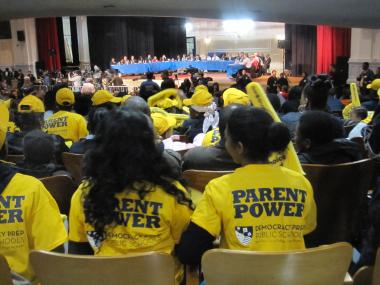 More than 100 rallied had rallied in April 2012 to halt another round of school closures.