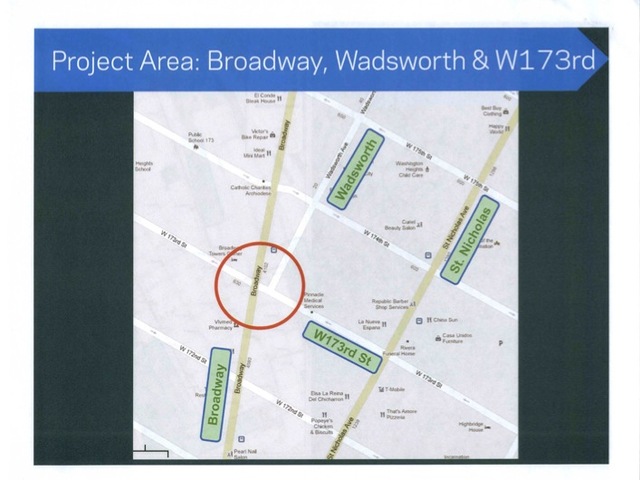 The DOT has determined that the intersection at Broadway, Wadsworth Avenue and West 173rd Street is a 