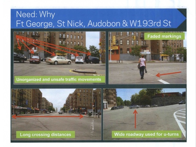 Problems with unorganized and unsafe traffic movements, faded markings, long crossing distances and the wide roadway used for U-turns were determined by the DOT. 