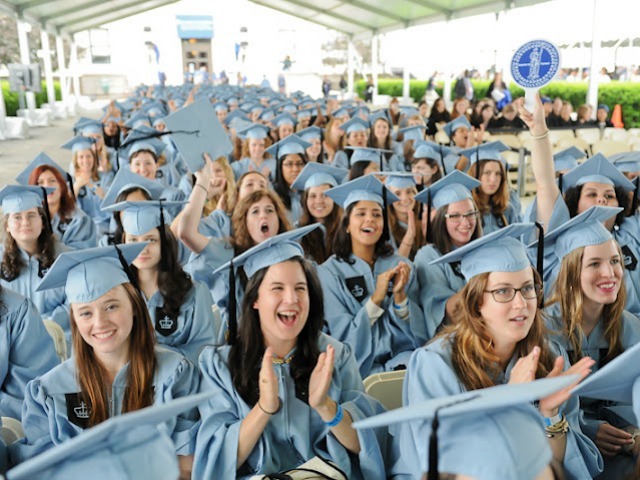 Students cheered as they listened to the president talk about his own experiences after graduation.