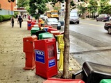 Wall of Newspaper Boxes Takes Over W. 23rd Street After Obama Visit
