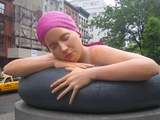 Lifelike Bronze Swimmer Sculpture Dazzles Passersby in SoHo