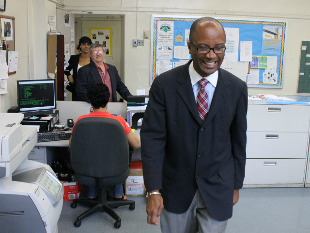 Mirvil in the school's main office.