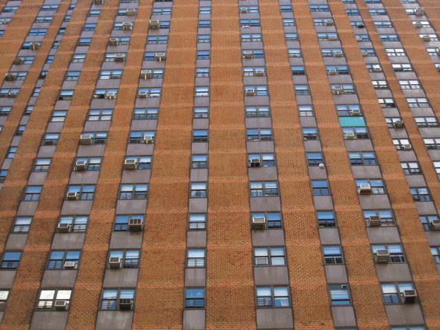 Many air conditioners seen around the complex do have safety brackets, but many others don't.