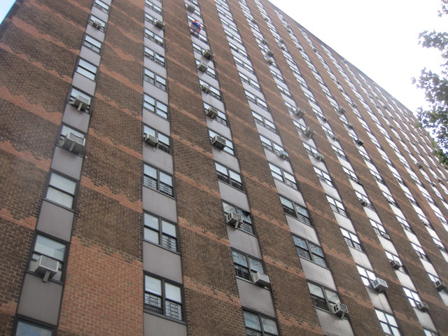 Many air conditioning units at the property are not supported by safety brackets, tenants say. 