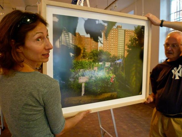Photographer Nina Berman prepares for the opening of her exhibit, 