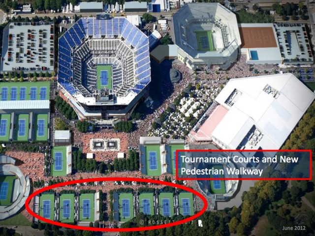 <p>Seven tournament courts that are on the southernmost part of the property will be moved over 30-50 feet and a new walkway will be built so visitors can easily access this part of the site.</p>
