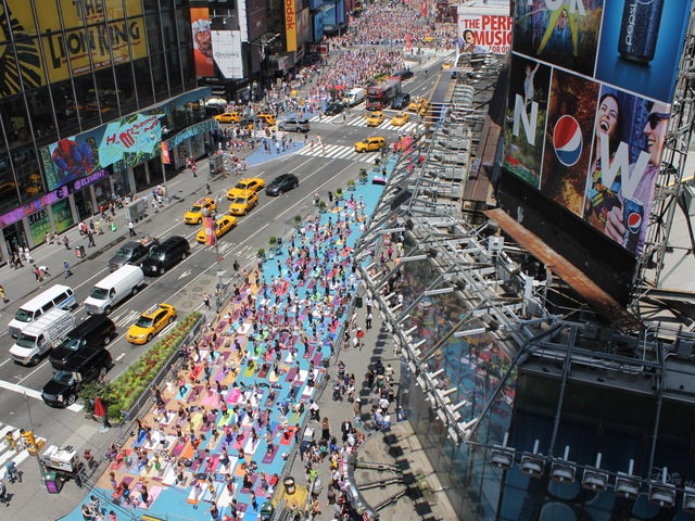 Over 14,000 people turned out for the Bikram Yoga class celebrating the summer solstice on Wed. June 20, 2012.