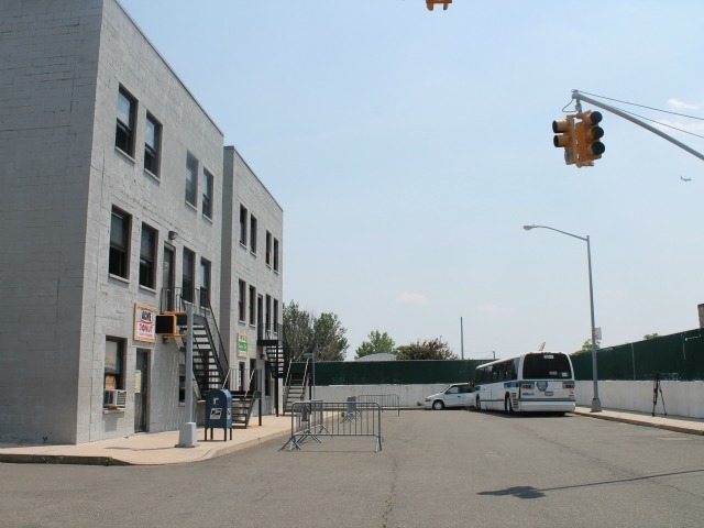 <p>The elaborate street scape that was built for NYPD training.</p>
